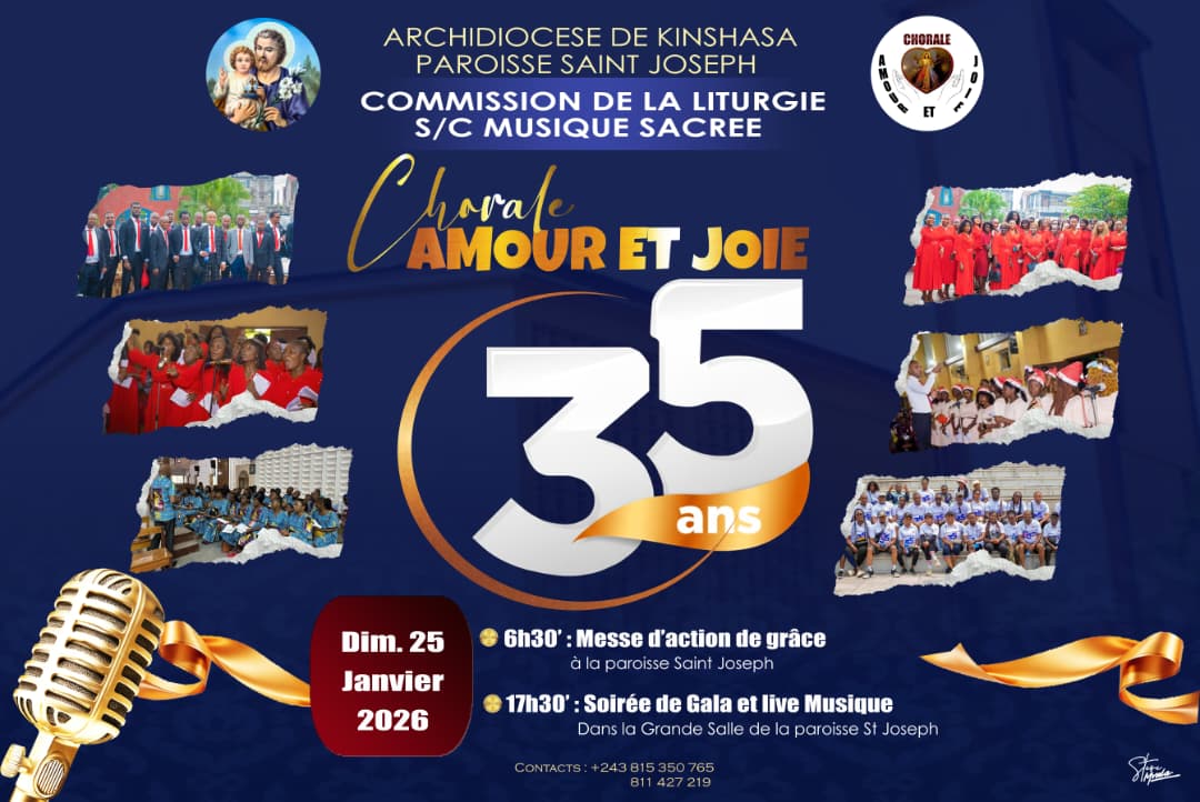 La chorale Amour et Joie de la Paroisse Saint-Joseph/Matonge célèbre ses 35ans d’existence.