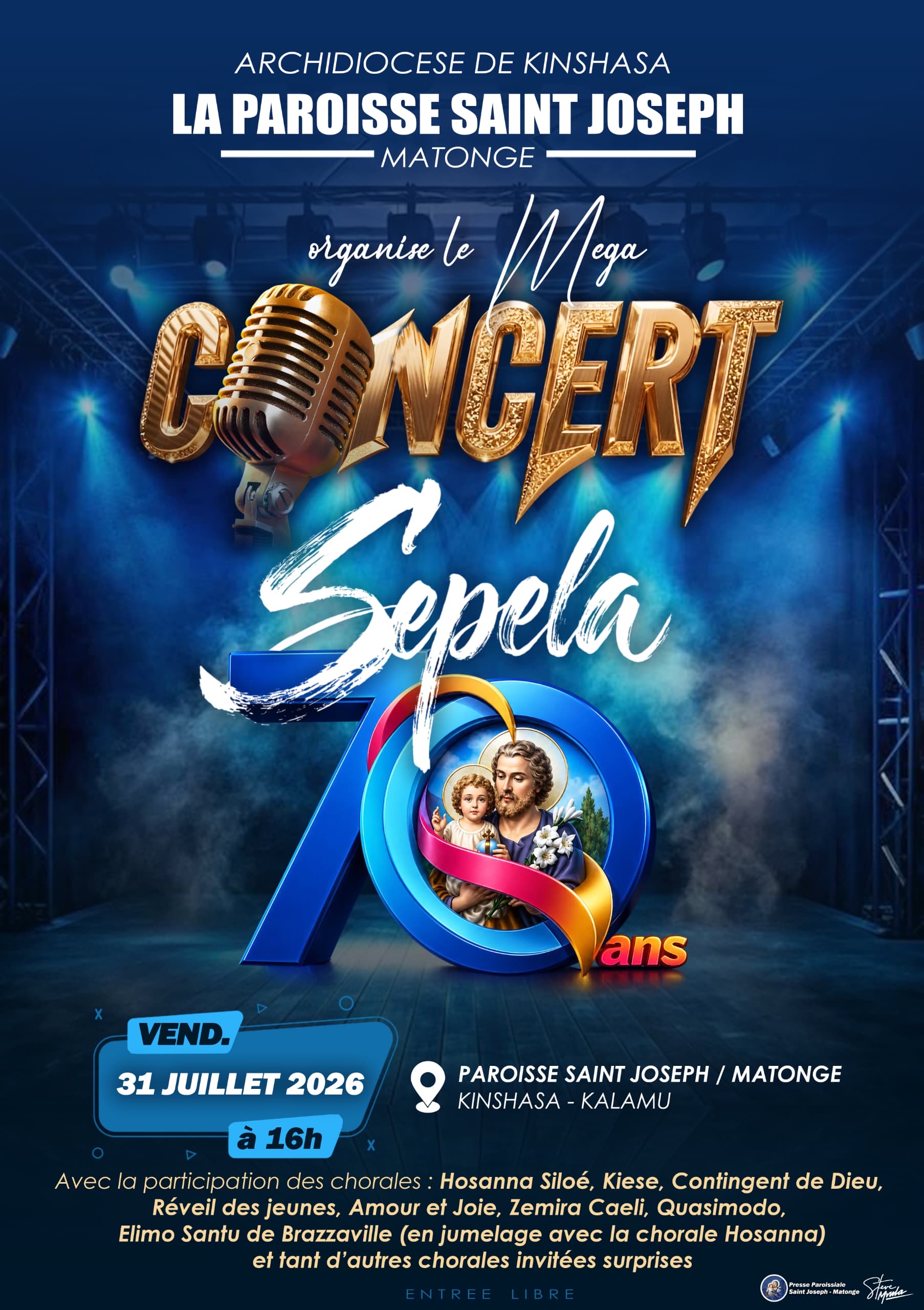 Concert « SEPELA 70ans: ça se fête, ça se chante »